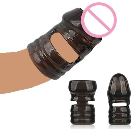 Newest Penis Sleeve Glans Protector Foreskin Ring Sex Toys For Men Cock Ring Erection Extender Delay Ejaculation Reusable Condom