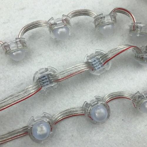 DC12V WS2815 50pcs 55mm pitch 20mm LED pixel module;clear wire;frosted cover;IP68 rated;RGB addressable full color