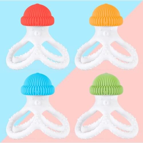 1pcs Octopus Teether Food Grade Silicone BPA Free Teething Toy Baby Molar Badminton Teether Baby Products