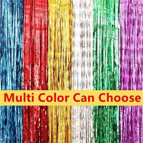 Dropshipping Wedding Party Background Wall Decoration Rain Silk Curtain Christmas Color Strips Venue Layout Multi-color Optional