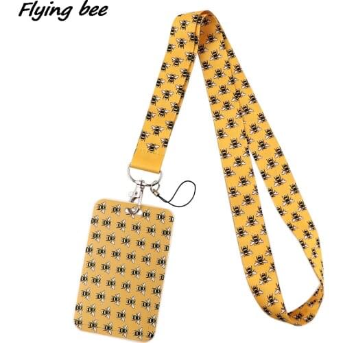 Flyingbee X1769 Bee Yellow Neck Strap Lanyard For Keys ID Card Gym Phone Straps USB Badge Holder DIY Hang Rope Lariat Lanyard