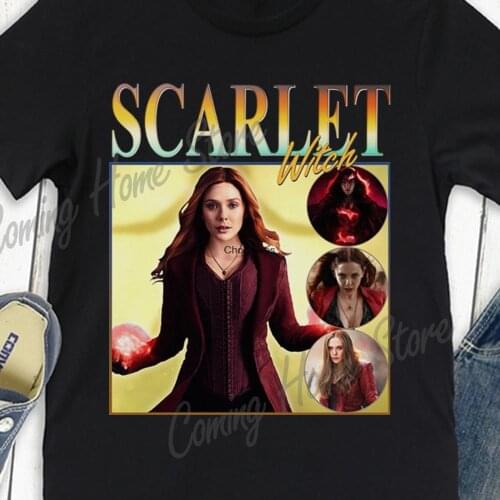 Scarlet Witch Shirt WandaVision Maximoff Vintage Retro T shirt Wanda Vision Shirtand Women Size Tee
