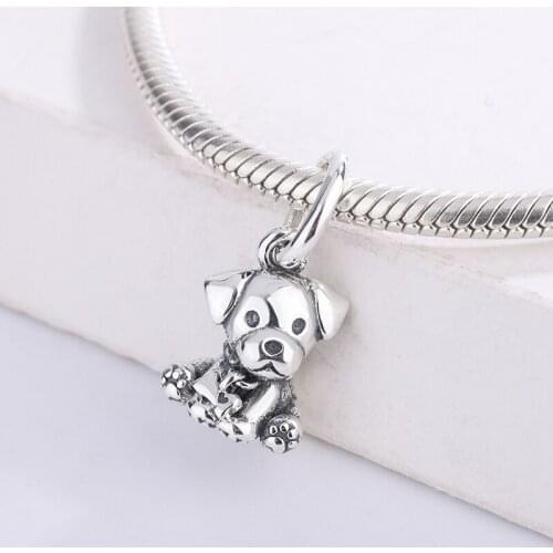 Fashion Accessories 925 Sterling Silver Animal Labrador Puppy Dog Dangle Charm Bracelet DIY Jewelry Making For Original Pandora