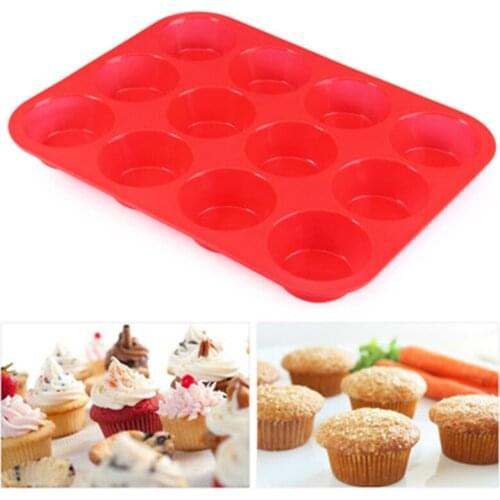 DIY Silicone Baking Tools 12 Macarons Cup Fondant Cake Mold Round Egg Tart Jelly Mold Kitchen Artifact Top Quality High Value