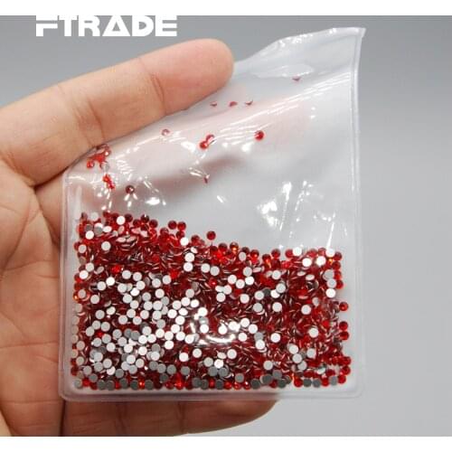 Nail Art Rhinestones Red/Light Siam Color SS3-SS30(1.3-6mm) flatback rhinestones DIY nails decoration crystal stones Shiny Gems