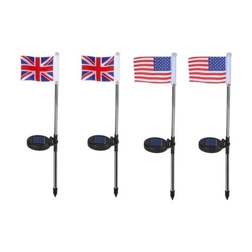 Led Solar Ground Light Yard Landscape Waterproof Stand Garden Decor Lantern Outdoor Us Flag Uk Flag Stake Waterproof
