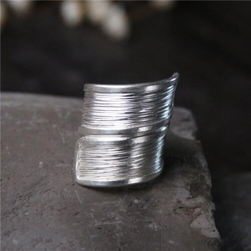 Thai Silver Chiang Mai Handmade Silver 925 Sterling Silver Ring Men & Womens Retro Individual Ring