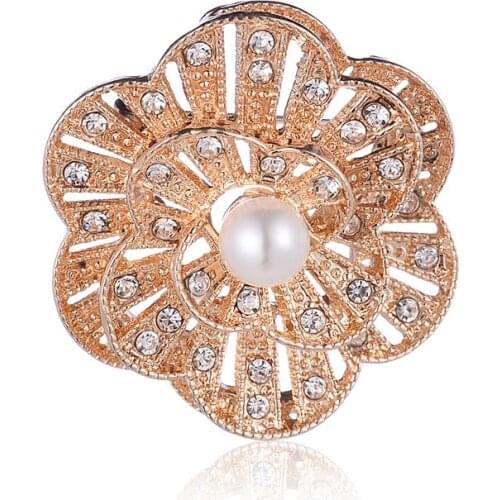 TODOX women color Rhinestone flower Brooches Silk scarf Fashion crystal exquisite flower Suit pins garment accessory wedding new