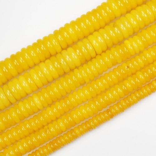 Yellow Jades 2-14mm Rondelle Beads 15inch,For DIY Jewelry Making ! We provide mixed wholesale for all items