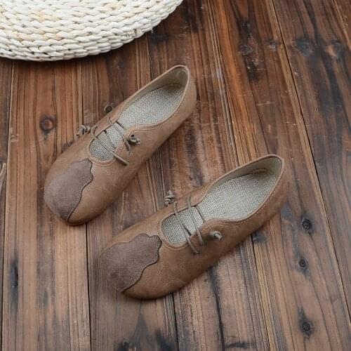 Retro Oxford soft bottom grandma shoes mori flat single shoes simple comfort peas shoes 2020 new handmade womens casual shoes