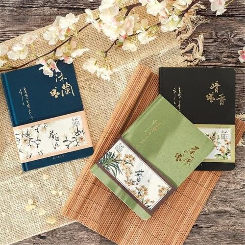 1pc Chinese Style Color Inner Page Hard Shell Notebook Diary Plan Manual Kawaii DIY Hand Account Decoration Material Stationery