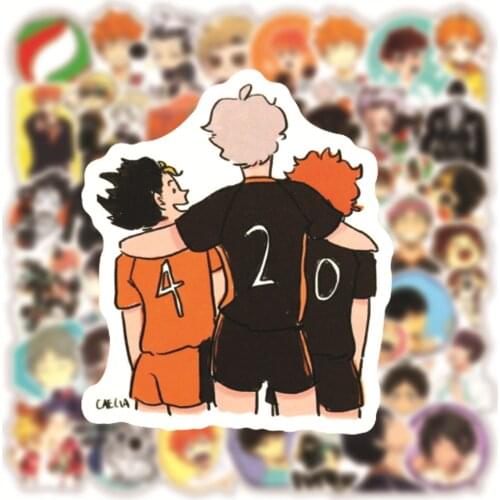 10/50Pcs/Set Haikyuu!! Stickers Japanese Anime Sticker Volleyball for Decal on Guitar Suitcase Laptop Phone Fridge Motorcycle