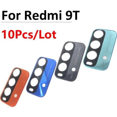 10Pcs/Lot , Rear Back Camera Glass Lens Cover For Xiaomi Redmi 9T With Adhesive Sticker