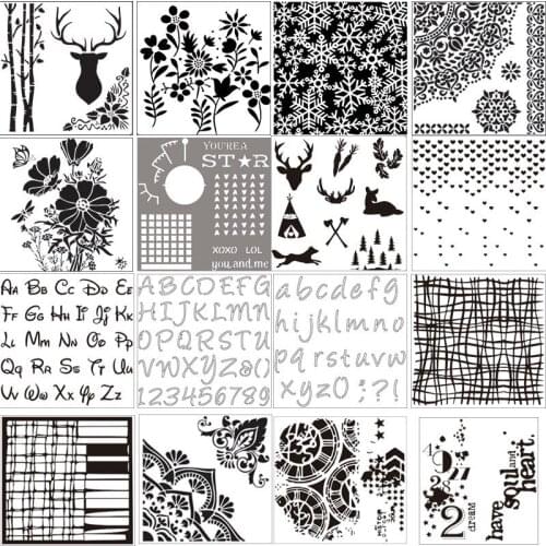 16PCS Christmas DIY Layering Stencils Template Wall Painting Scrapbooking Stamp