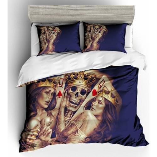 3D sugar skull king size Bedding Set queen duvet cover set pillowcase AU Queen Bed bedline lifelike bedclothes with bed set