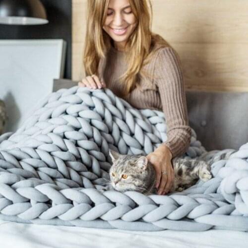 500g Super Thick Chunky Yarn Cotton Tube Yarn Merino Wool Alternative DIY Bulky Arm Knitting Blanket Hand Knitting Spin Yarn