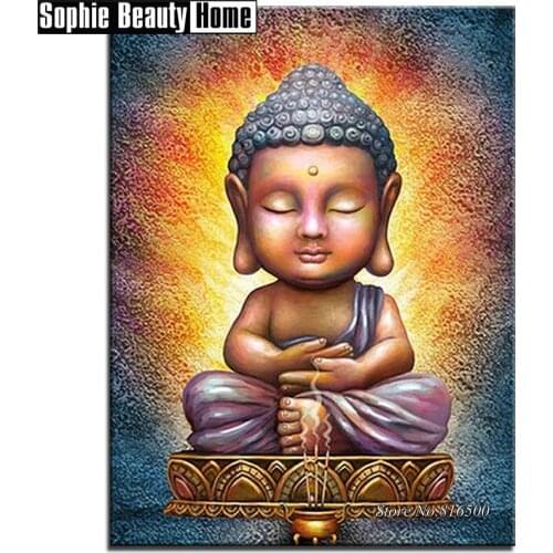 5D Diy Diamond Painting Young Buddha Cross Stitch Pattern Religious Diamond Embroidery Diamond Mosaic Needlework Decor 062513
