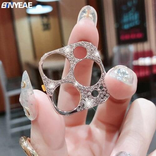 Glitter Rhinestone Camera Lens Protector Film For iPhone 12 Mini Pro Max 12mini Alloy Shiny Diamond Lens Protect Ring Case Cover