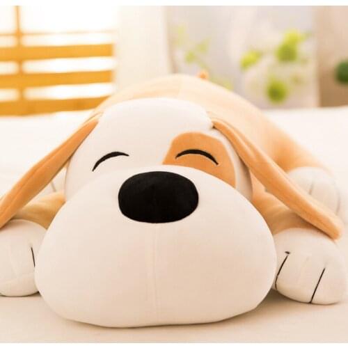 Large 65cm prone dog plush toy down cotton yellow dog soft doll throw pillow Christmas gift b0020