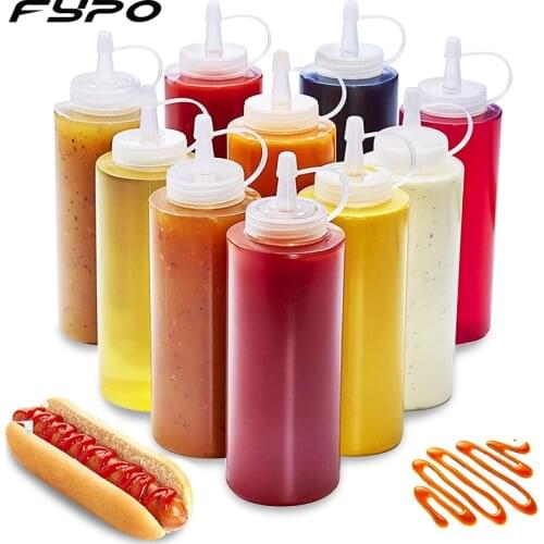 Squeeze Bottles with Caps - No Leak, BPA Free, Condiments Seasoning Sauce Ketchup Mayo Mustard Dispenser for Kitchen Gadget