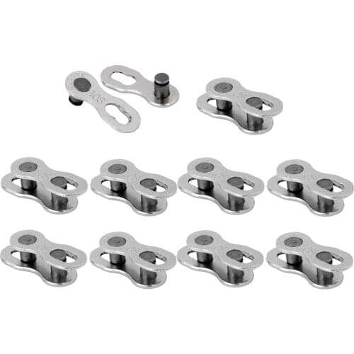 10Pair Bicycle Missing Link for 10 Chain, Silver, Reusable Bike Link Joint