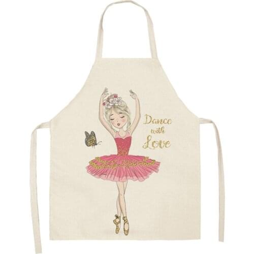 Cartoon pink girl pattern Child apron customizable apron alpaca House cleaning For home and kitchen Apron for children apron