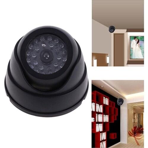 Dome Dummy Fake Camera Simulation Security Camera with Red Flashing LED Light Indoor Outdoor Home Security Video Surveillance