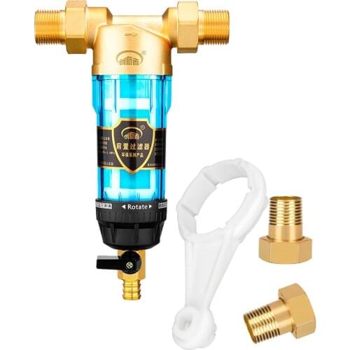 3T/H Pre-filter Water Purifier Kitchen Faucet Tap Water Filter Household Water Purifier 40 Micron, 3/4" FNPT + 1/2"MNPT, Brass