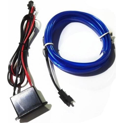 Haoyuehao DIY Decoration 12V Auto Car Interior LED Neon Light EL Wire Rope Tube Line Party Weeding Decal 10 Colors Blue 5M