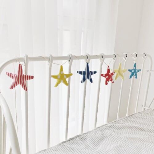 Cotton Starfish Hanging Decoration Star Baby Crib Bed Side Garland Home Party Wedding Wall Banner Kids Room Nursery Decor 190cm