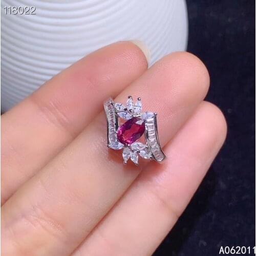 KJJEAXCMY fine jewelry natural garnet 925 sterling silver popular gemstone women new adjustable ring support test with box