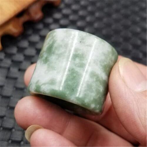 Real Jade Rings Men Genuine Natural Jades Stone Wide Ring Bands Male Gifts Jadeite Rings Accessories Jewellery