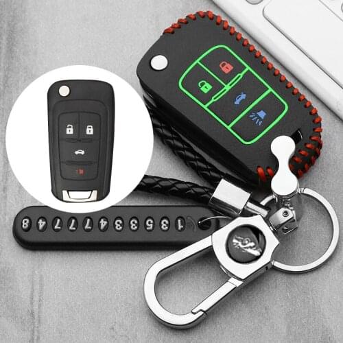 Leather Key Case for VAUXHALL OPEL Insignia Astra J Zafira C Mokka for Buick Chevrolet Car Key Fob Cover