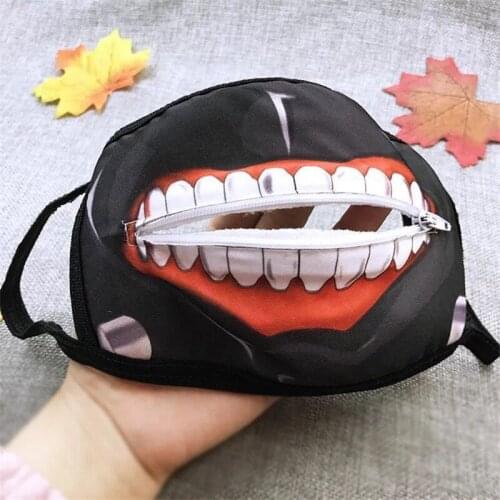 Hot Selling Anime Tokyo Ghoul Kaneki Ken Mask Cosplay Face Mask Dustproof Zipper Mask Facial Props Halloween Gift