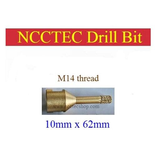 [M14 thread] 10mm diameter NCCTEC Diamond Vacuum Brazed drill Bits CD10VBM14 FREE shipping | 0.39'' 3/8'' drill coring tools