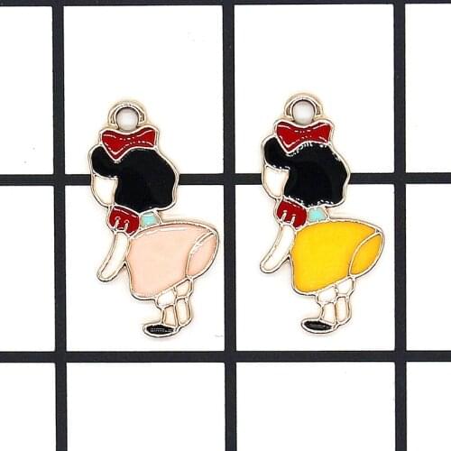 10PCS Fashion Girl Charm Beautiful Enamel Cute Pendants Jewelry Accessories DIY Handmade Making Necklace Earrings Jewelry XL872