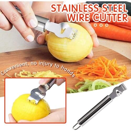 Stainless Steel Lemon Grater With Channel Knife And Hanging Ring Fruit Vegetable Grater Peeler Slicer Chopper Kitchen Tool