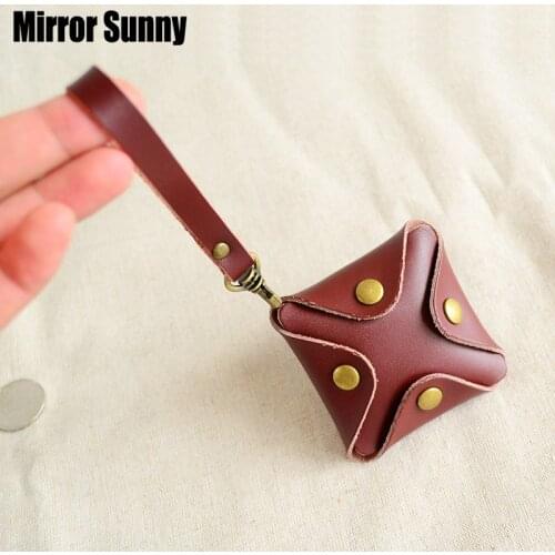 New Creative Womens Cute Small Coin Purse Coin Bag Male Korean Mini Cowhide Buckle Personalized Cowhide Leather Small Wallet