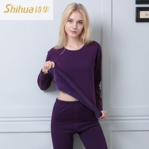 Autumn and winter new round neck warm suit skin-friendly thermal underwear womens self-cultivation warm bottoming shirt