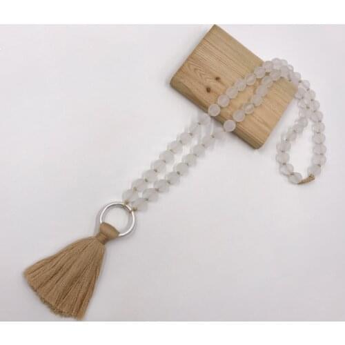 Kara&Kale Fashion Jewelry Gothic Boho Tassel Necklace Pendant Wax Cord Resin Beads Earthy Collares Vintage Long Necklace Women