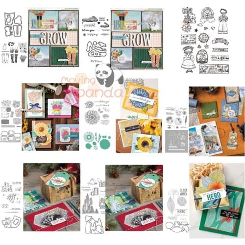 Items Flower Leaves Stamp And Metal Cutting Die Set For DIY Scrapbook Album Paper Card Holiday Gift Handmade Decoration Craft