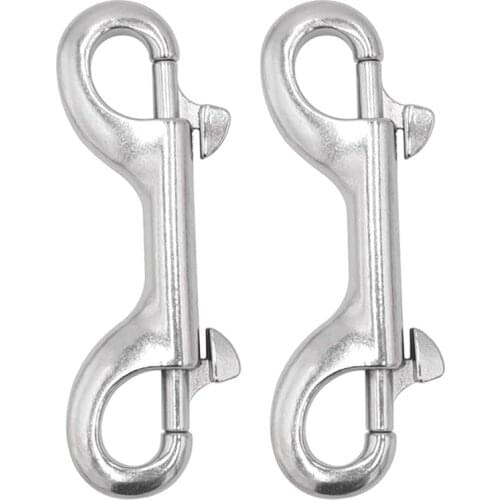Stainless Steel Double-Head Spring Hook Stainless Steel Double-Head Clasp Hook Metal Clip for Marine Rigging