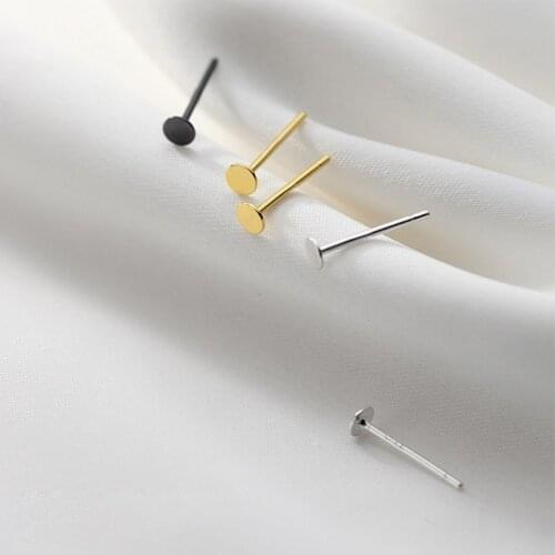 3 Pair 925 Sterling Silver Small Round Stud Earrings for Women Girl Korean Earring Minimalist Mini Ear Studs Fashion Jewelry