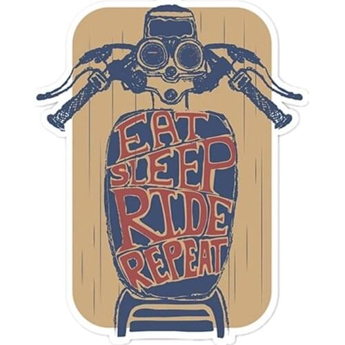 S40543# Various Sizes Funny Self-adhesive Decal Eat Sleep Ride Repeat Car Sticker Waterproof Auto Decors on Bumper Rear Window