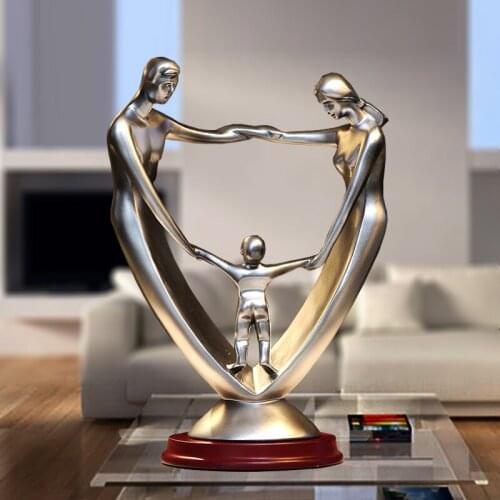 CREATIVE RESIN HAPPY FAMILY DESIGN STATUE HOME DECOR CRAFTS ROOM DECORATION OBJECTS RESIN WEDDING FIGURINES GIFTS LOVE SOUVENIR