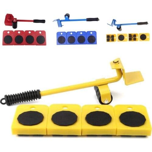 Easy Furniture Lifter Mover Tool Set Heavy Stuffs Moving Hand Tools Set Wheel Bar Mover Device Furniture Transport Tool