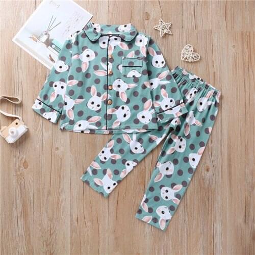 Spring Autumn Girl Pajamas Suit 2020 Summer Kids Cartoon Pajamas Set for Girl Homewear Girls Long Sleeve Pyjamas Set Top + Pants