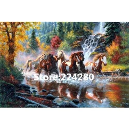 The galloping horse Needlework Cross stitch,14CT Unprinted Romantic Animal Embroidery kit Cross-Stitching,DIY Handmade decor