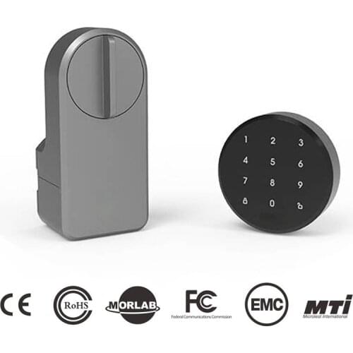 GIMDOW Peel&Stick Retrofit Smartlock Bluetooth Door Lock Smartphone Open Hotel Lock Password Lock Keyless Fingerprint Door Lock