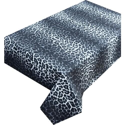 Zeren Home Black Leopard Pattern Carefree Table Cloth 140x180 cm